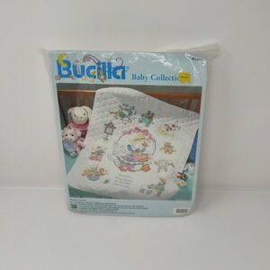 Bucilla Baby Collection Mother Goose Crib Cover Stamped Cross Stitch 1996 SEALED
